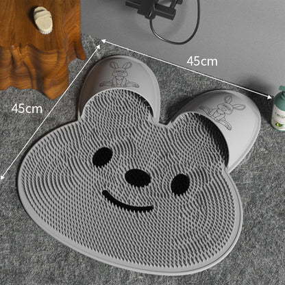 Tapis de bain en Silicone antidérapant, artefact de frottement des pieds de lapin, tapis de massage du dos, lavage des pieds à la peau morte, tapis de douche