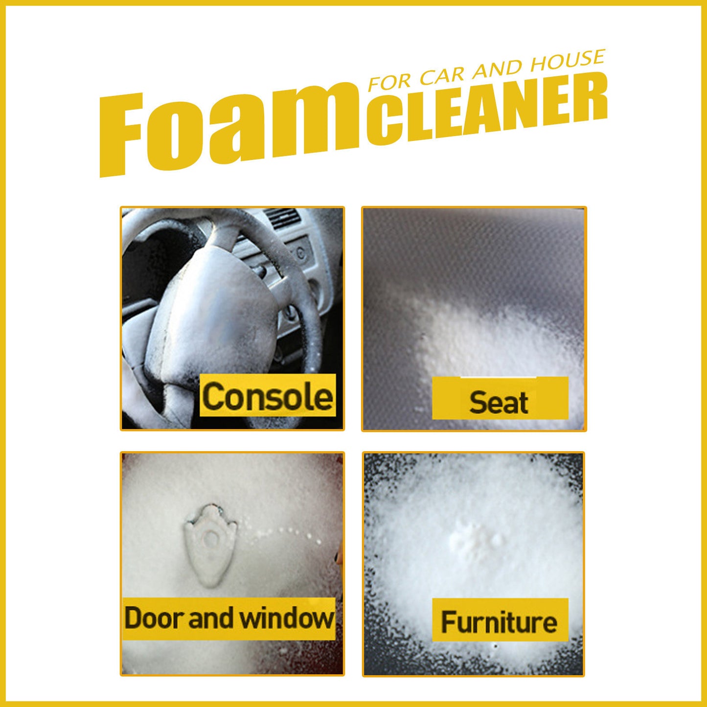 Multifunctional Foam Cleaner Supplies Car Interior Strong Decontamination Leather Seat Cleaner