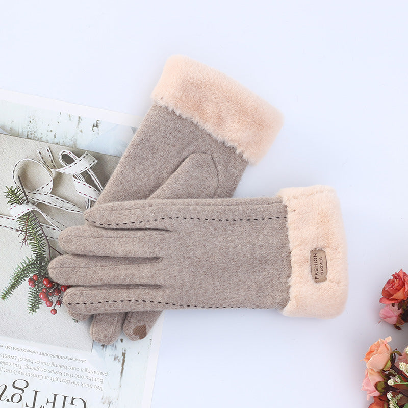 Warm Korean Style Cute Driving Touch Screen Cashmere Gloves