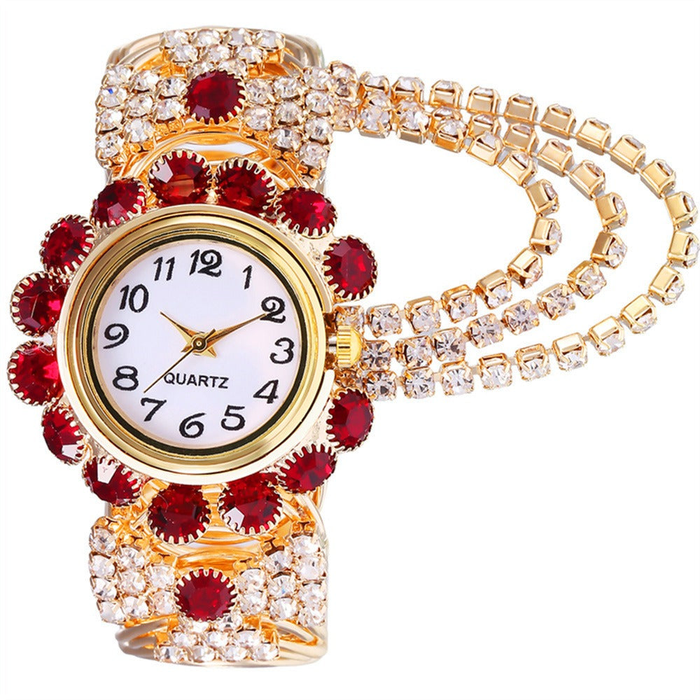 Reloj de mujer de nueva tendencia y moda con reloj de pulsera femenino de cuarzo digital con incrustaciones de diamantes