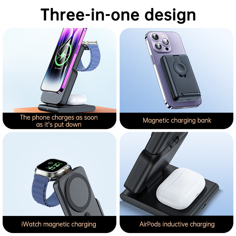 Magsafe magnetic holder is suitable for Apple three-in-one wireless charger iwatch