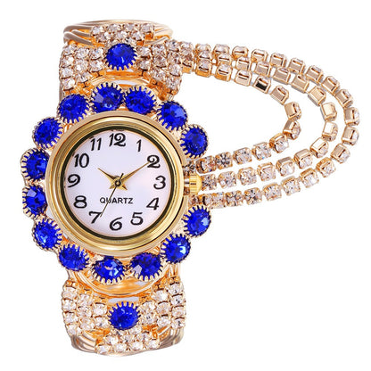 Reloj de mujer de nueva tendencia y moda con reloj de pulsera femenino de cuarzo digital con incrustaciones de diamantes