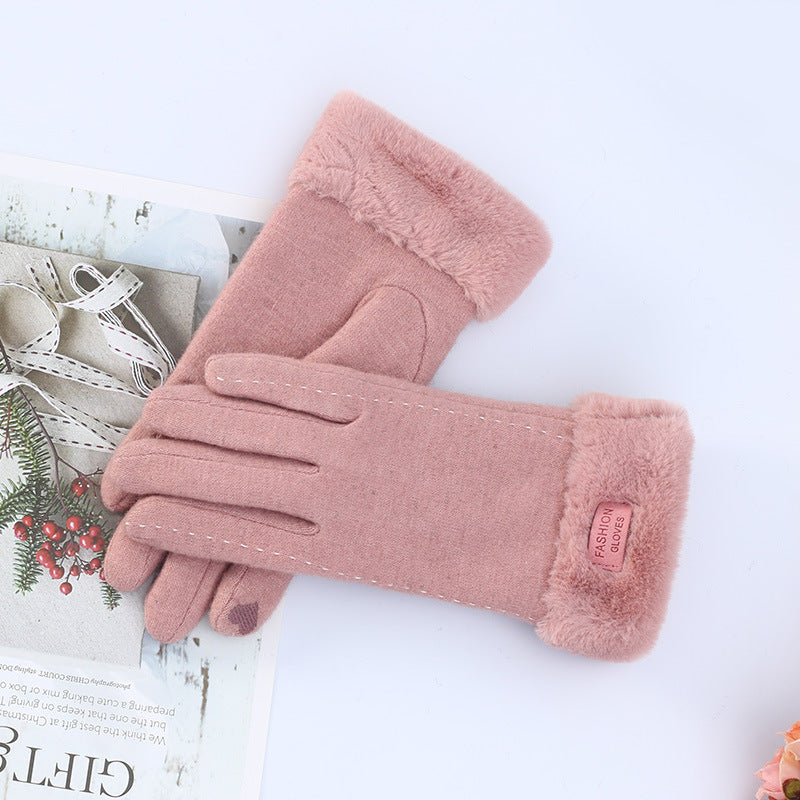 Warm Korean Style Cute Driving Touch Screen Cashmere Gloves