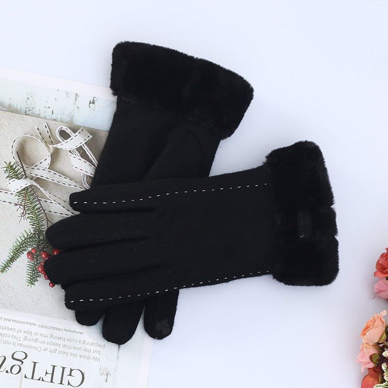 Warm Korean Style Cute Driving Touch Screen Cashmere Gloves