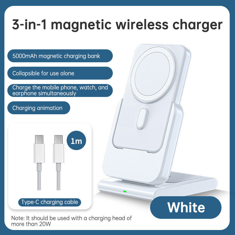 Magsafe magnetic holder is suitable for Apple three-in-one wireless charger iwatch