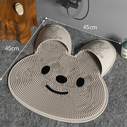 Tapis de bain en Silicone antidérapant, artefact de frottement des pieds de lapin, tapis de massage du dos, lavage des pieds à la peau morte, tapis de douche