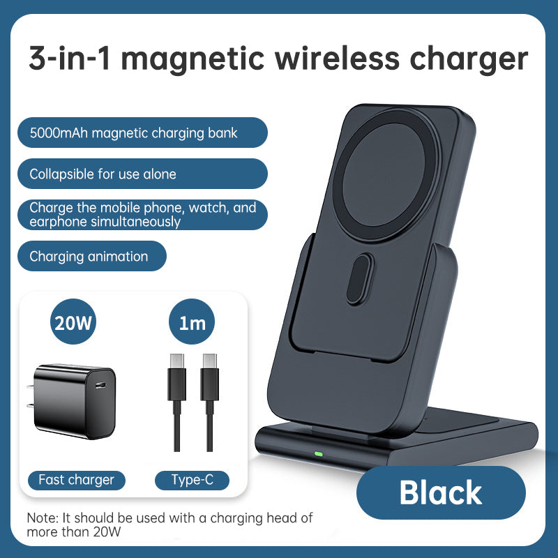 Magsafe magnetic holder is suitable for Apple three-in-one wireless charger iwatch