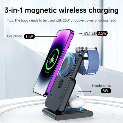 Magsafe magnetic holder is suitable for Apple three-in-one wireless charger iwatch