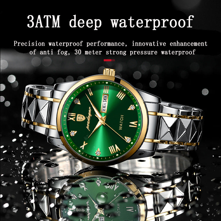 Swiss Waterproof Glow Double Calendar Men's Watch Glow Design Fashion Men's Watch