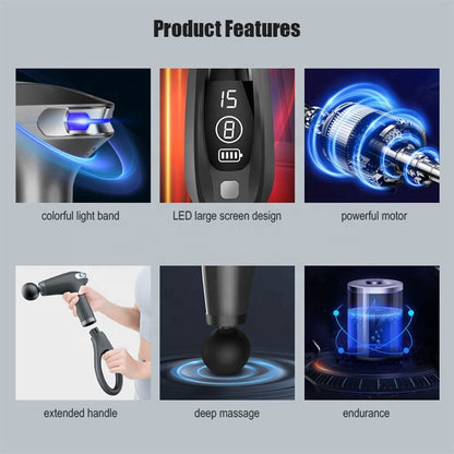 4 Massage Silicone Head Powerful Fascial Gun Portable Vibration Deep Tissue Percussion Muscle Back Massage Gun For Women