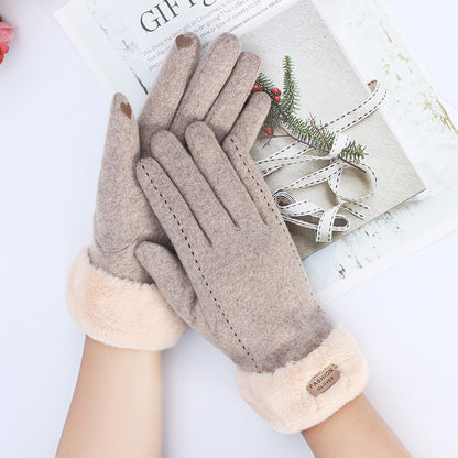 Warm Korean Style Cute Driving Touch Screen Cashmere Gloves