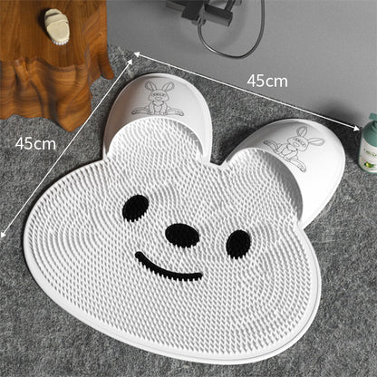 Tapis de bain en Silicone antidérapant, artefact de frottement des pieds de lapin, tapis de massage du dos, lavage des pieds à la peau morte, tapis de douche