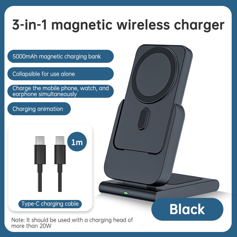 Magsafe magnetic holder is suitable for Apple three-in-one wireless charger iwatch