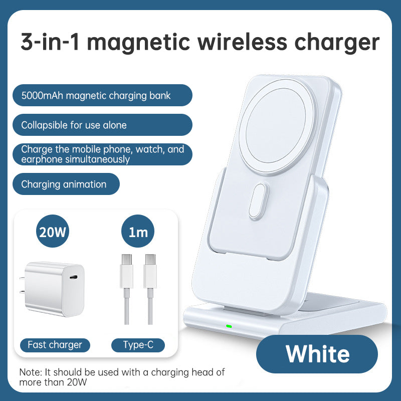 Magsafe magnetic holder is suitable for Apple three-in-one wireless charger iwatch