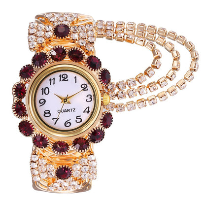 Reloj de mujer de nueva tendencia y moda con reloj de pulsera femenino de cuarzo digital con incrustaciones de diamantes