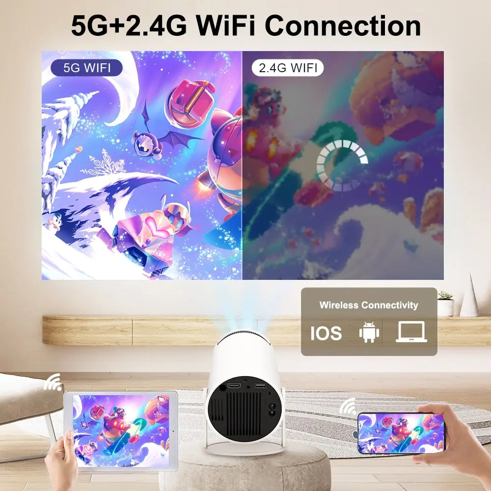 HY300 Mini projecteur 4K Android 11 WIFI6 BT5.0