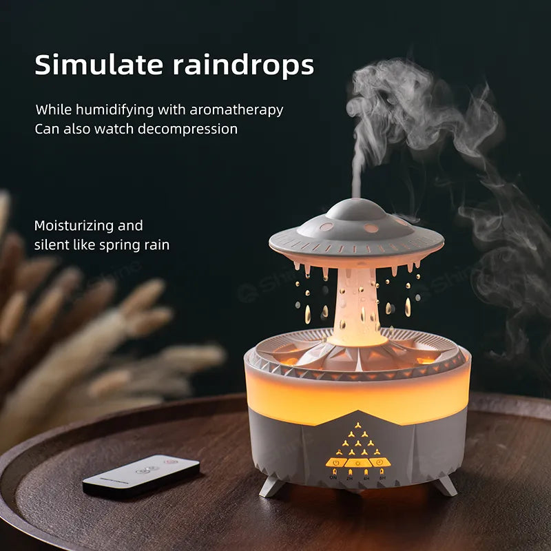 Humidificador de nube de lluvia, goteo de agua con control remoto, humidificador de gota de lluvia, difusor de nube de lluvia, Hongo